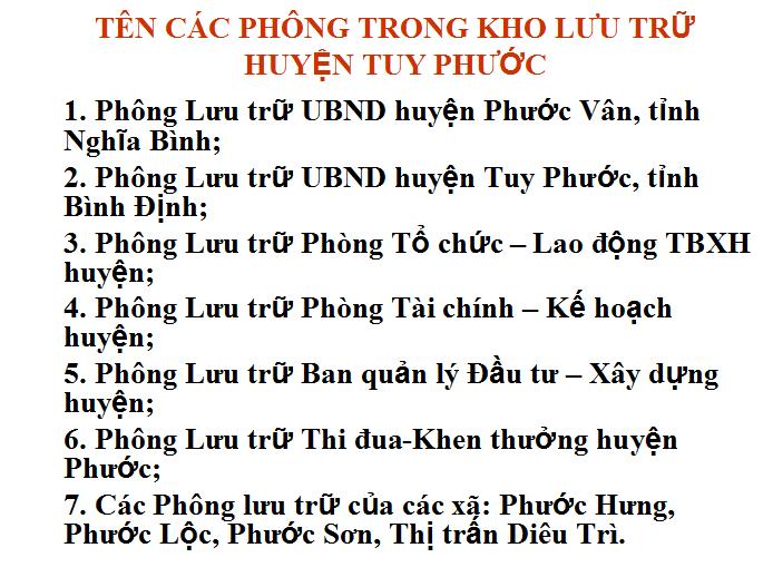 10 BÌNH ĐỊNH TỔ CHỨC LƯU TRỮ CẤP HUYỆN