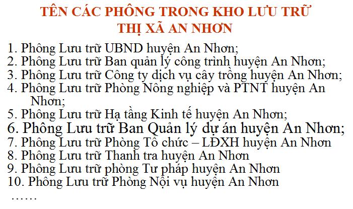 15-1 BÌNH ĐỊNH TỔ CHỨC LƯU TRỮ CẤP HUYỆN