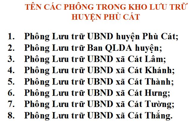 27 BÌNH ĐỊNH TỔ CHỨC LƯU TRỮ CẤP HUYỆN
