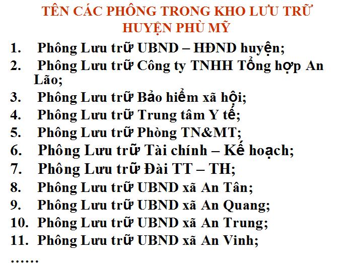 38 BÌNH ĐỊNH TỔ CHỨC LƯU TRỮ CẤP HUYỆN